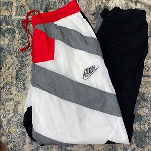 Nike Red and Gray Sweatpants Dynamic Design